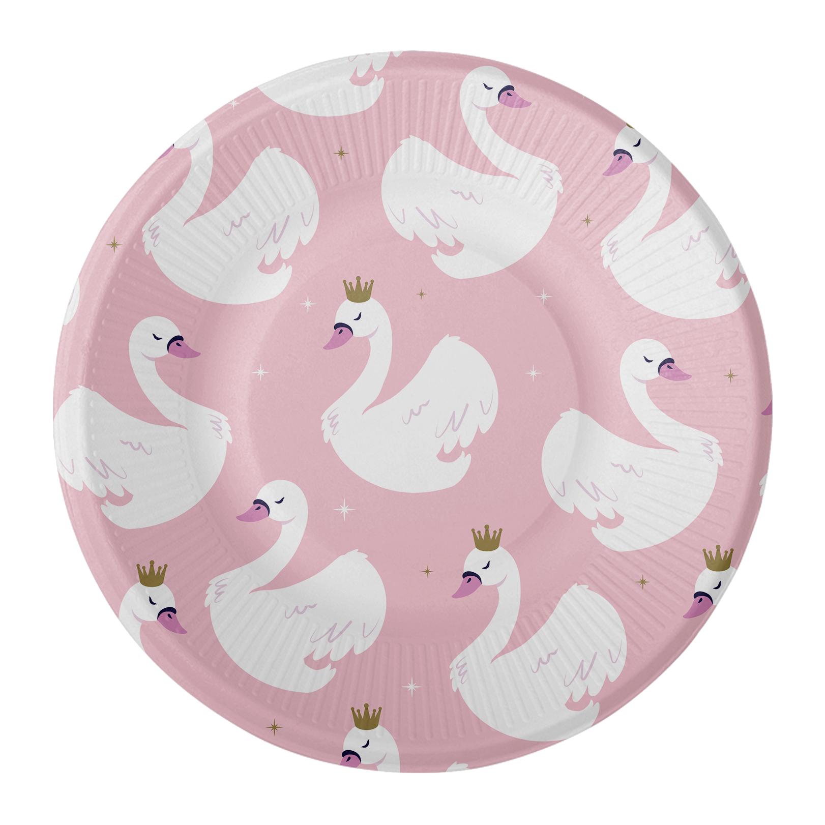 8 assiettes 18 cm STYLISH SWAN PARTY