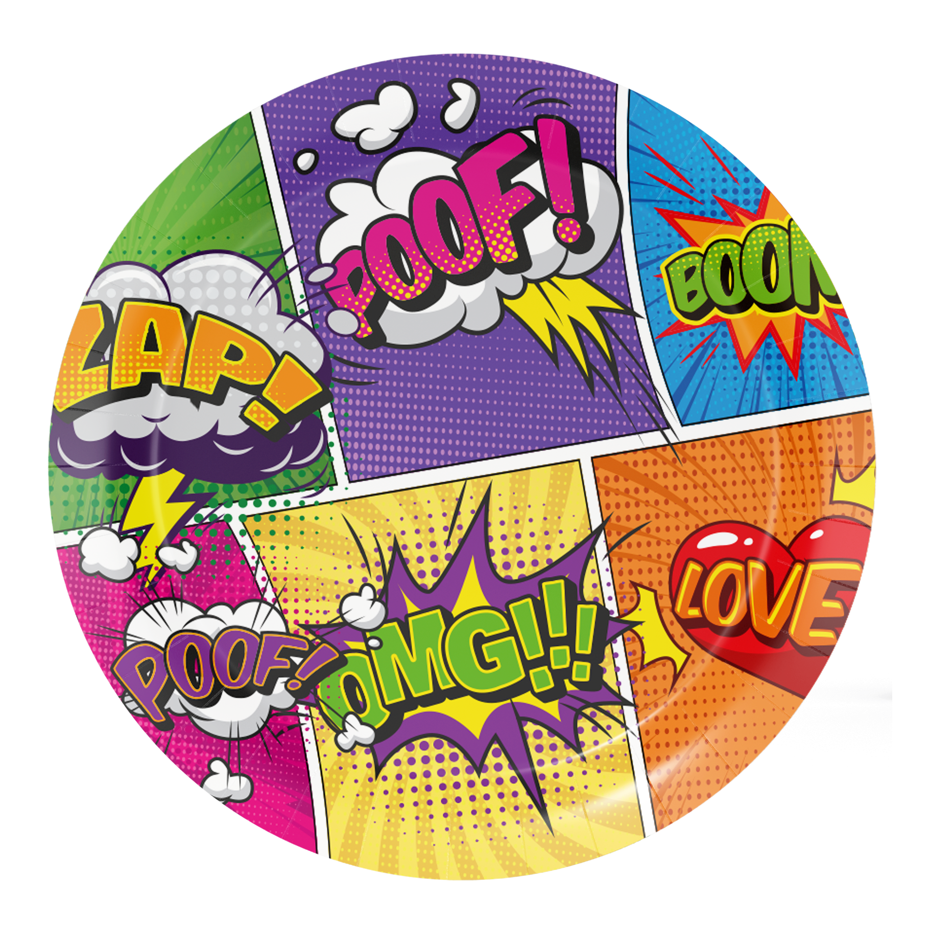 8 assiettes de super-héros de 18 cm