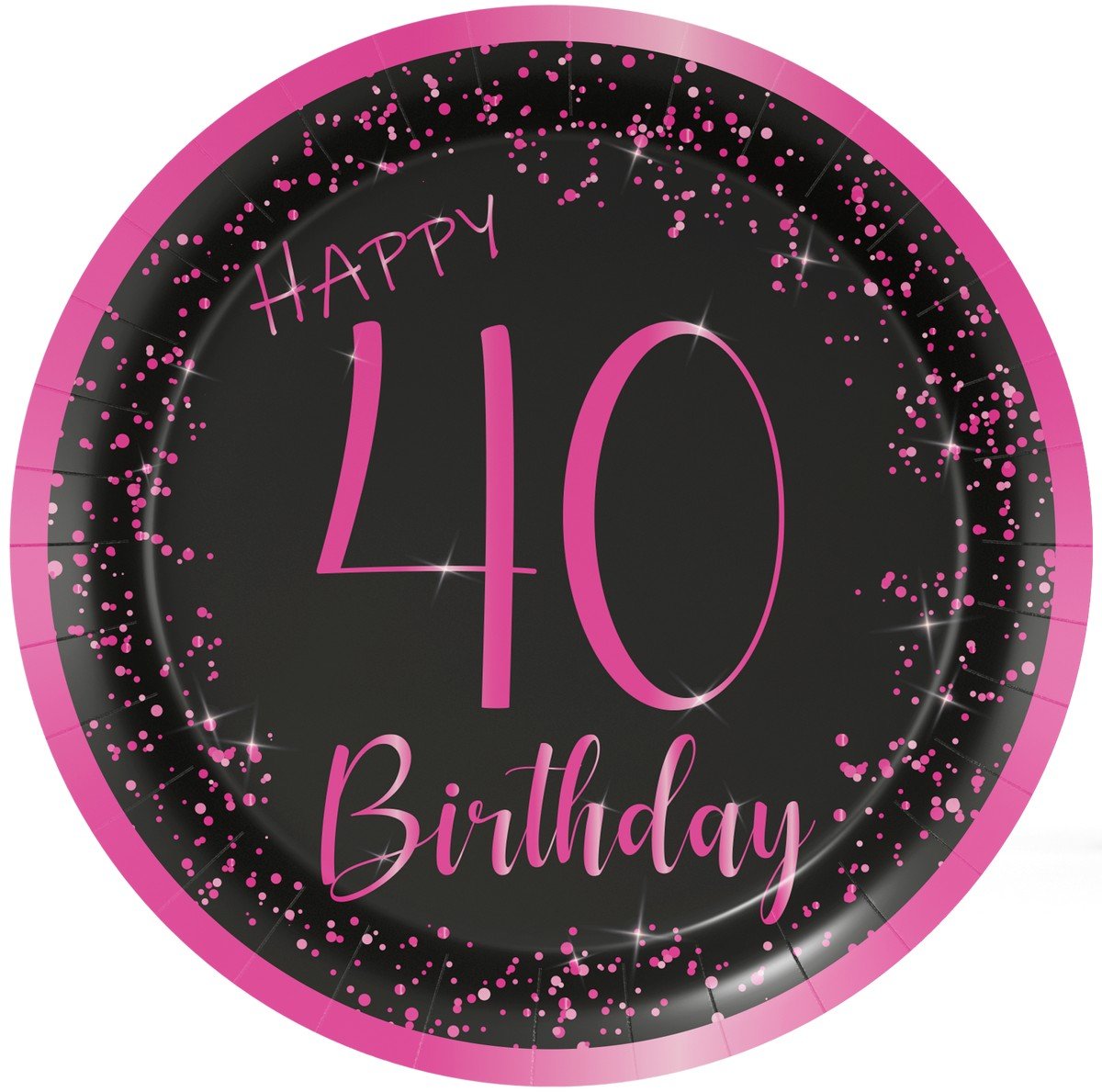 8 assiettes 23 cm Rose élégant 40 ans