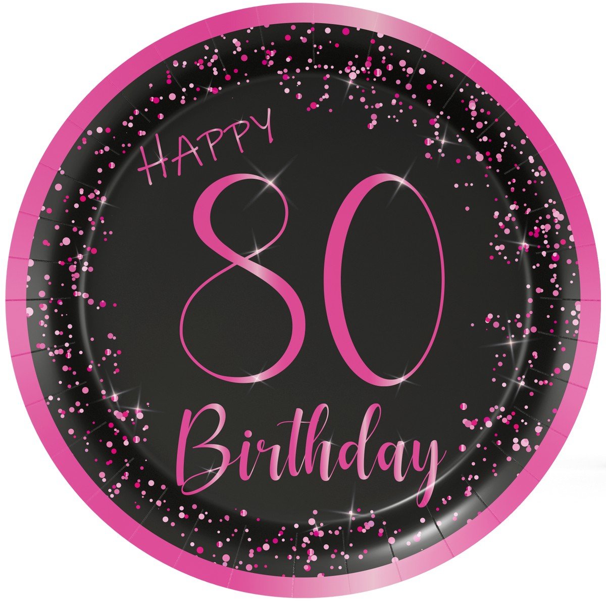8 assiettes 23 cm Rose élégant 80 ans