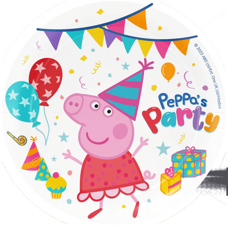 8 assiettes Peppa Pig de 23 cm
