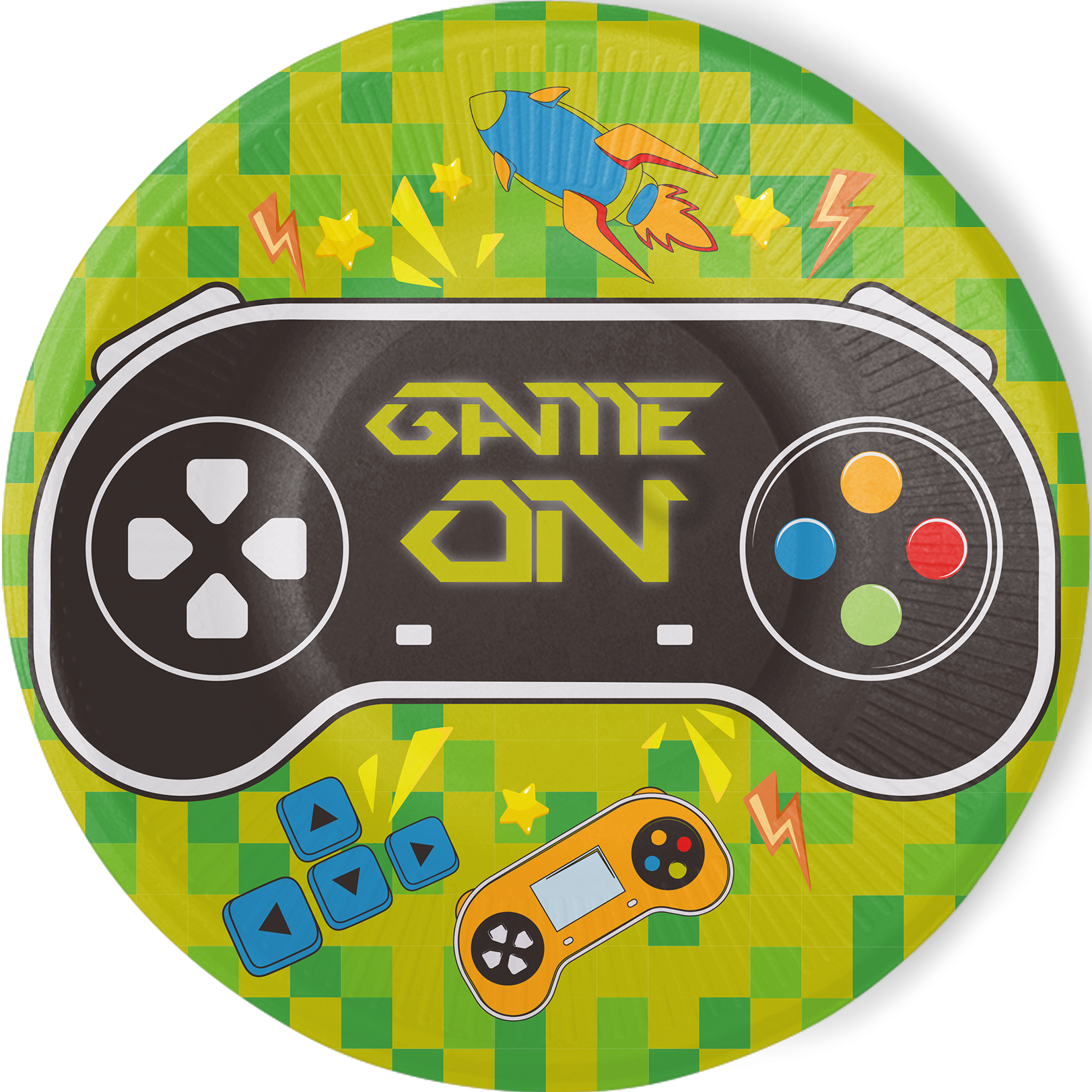 8 assiettes pour soirée jeux vidéo 23 cm