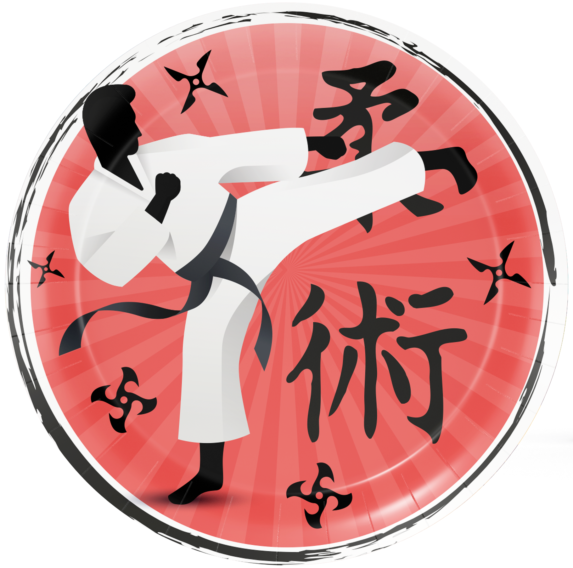 8 assiettes à thème karaté 23 cm