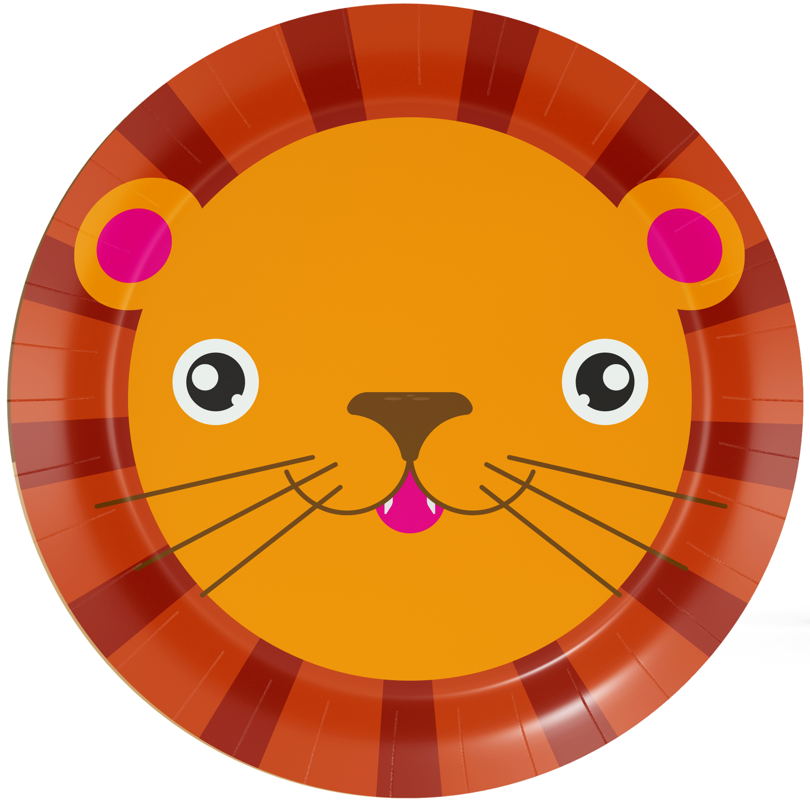 8 assiettes de 23 cm LION VISAGES D'ANIMAUX
