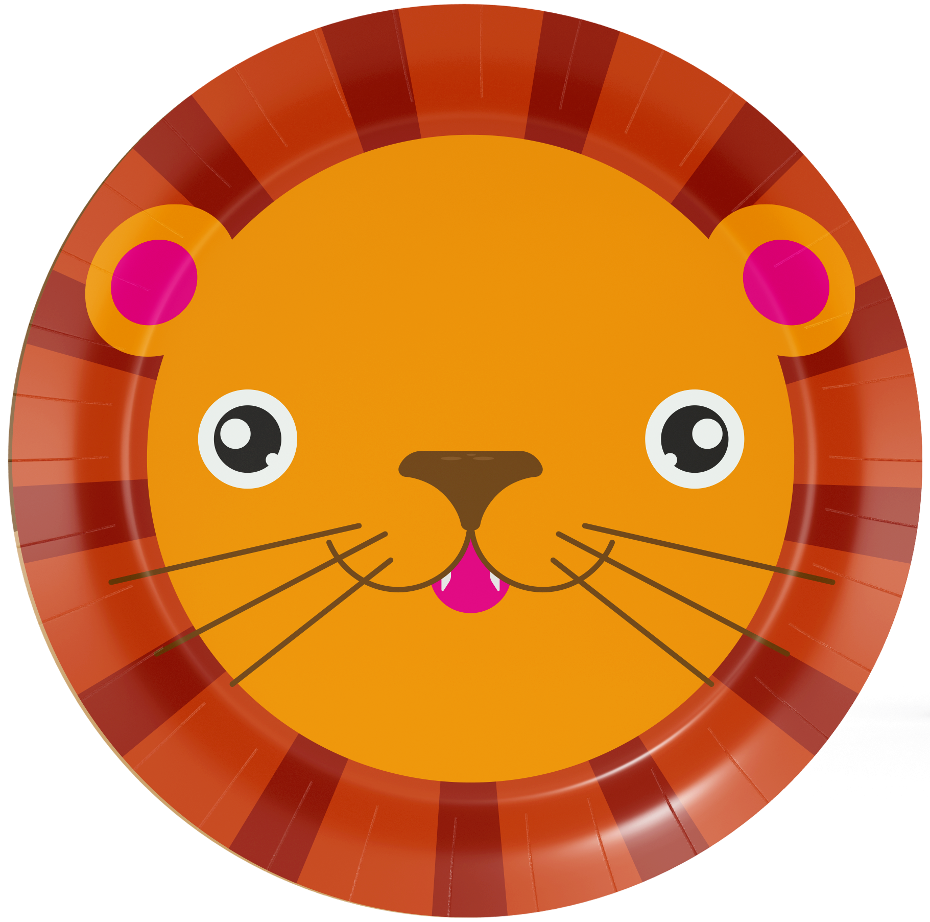 8 assiettes de 23 cm LION VISAGES D'ANIMAUX