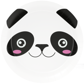 8 Piatti 23 cm PANDA FACCE DI ANIMALI