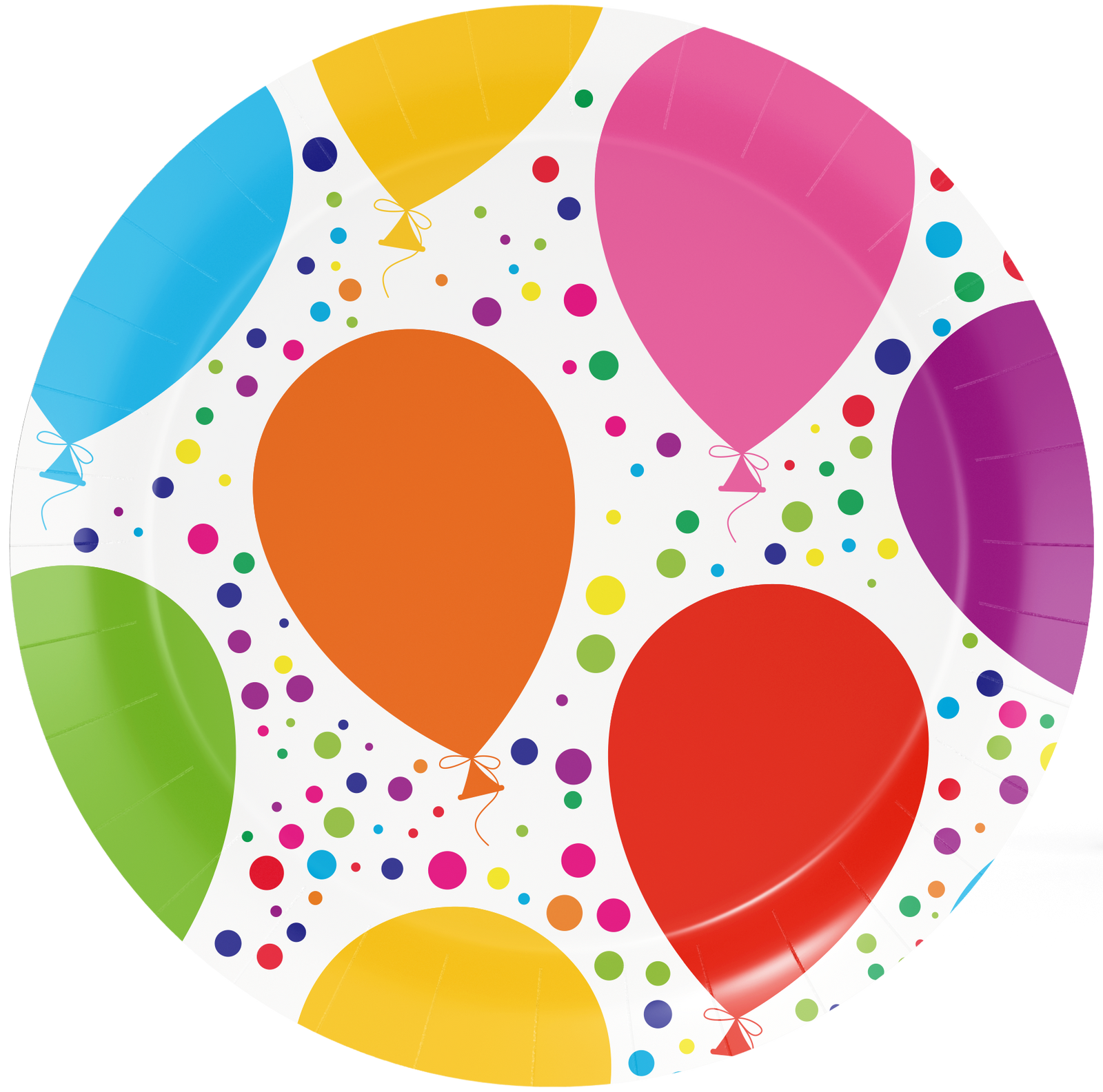 8 assiettes à ballons de fête 23 cm