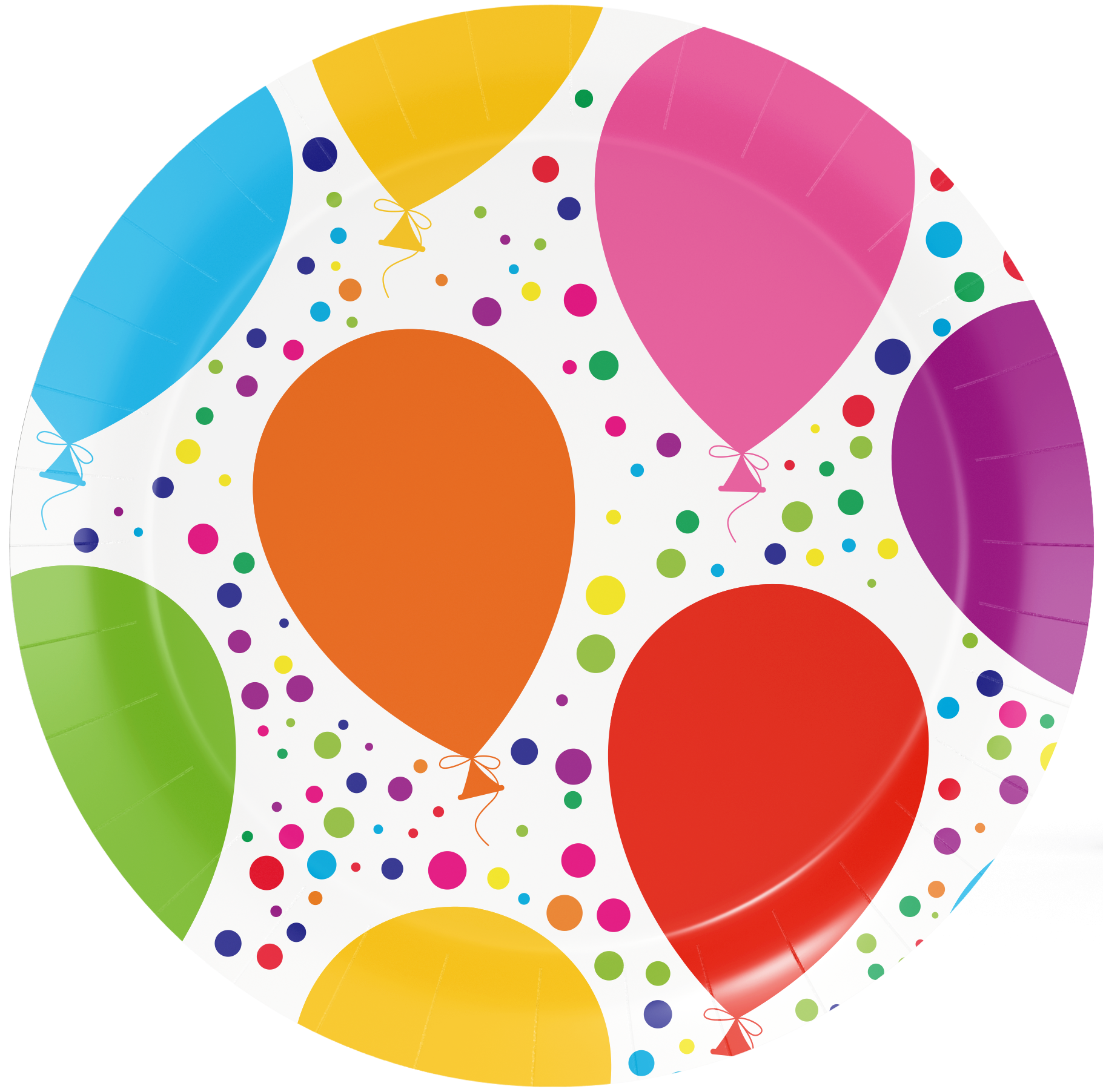 8 assiettes à ballons de fête 23 cm