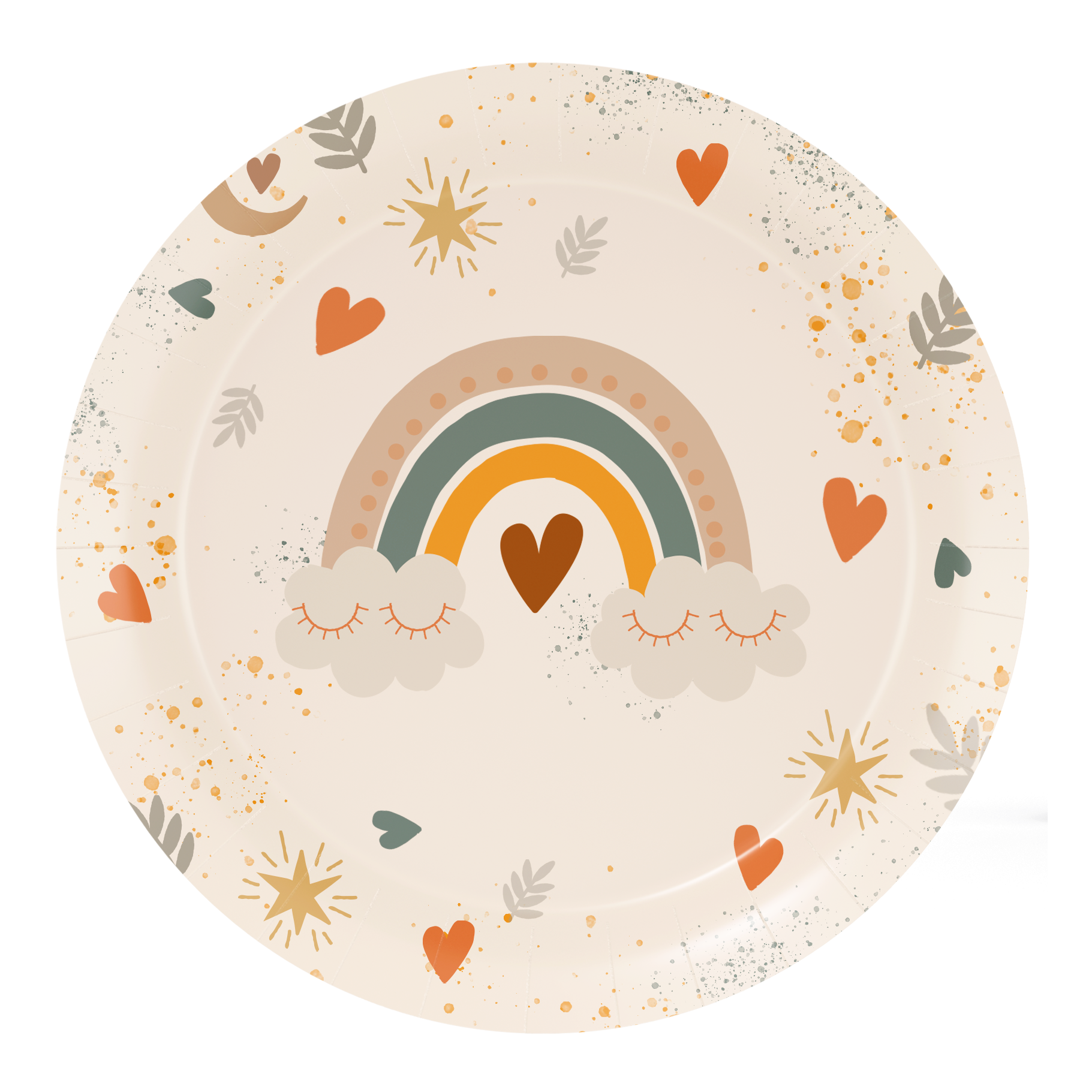 8 assiettes arc-en-ciel bohèmes de 18 cm