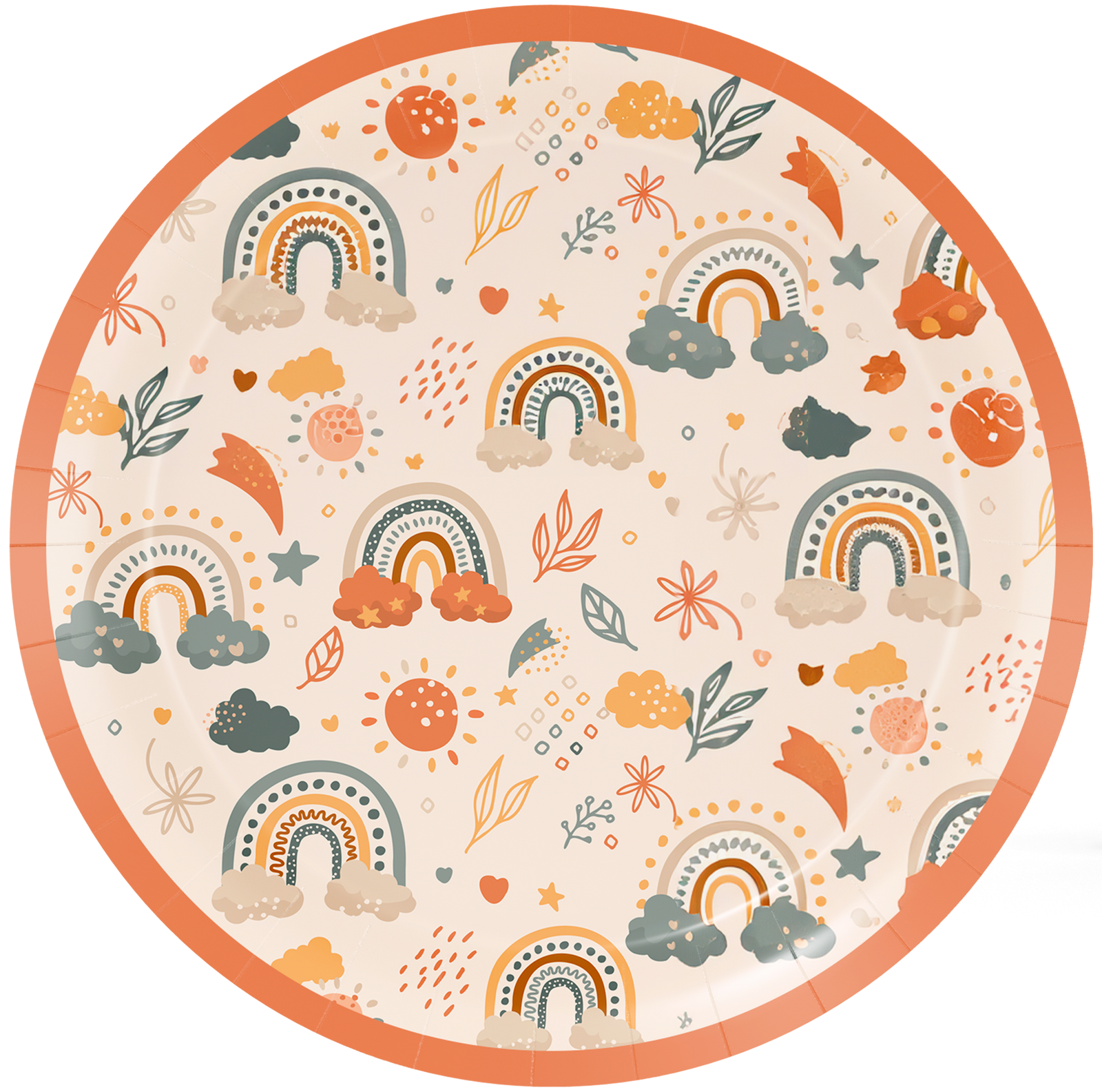 8 assiettes Boho Arc-en-ciel 23 cm