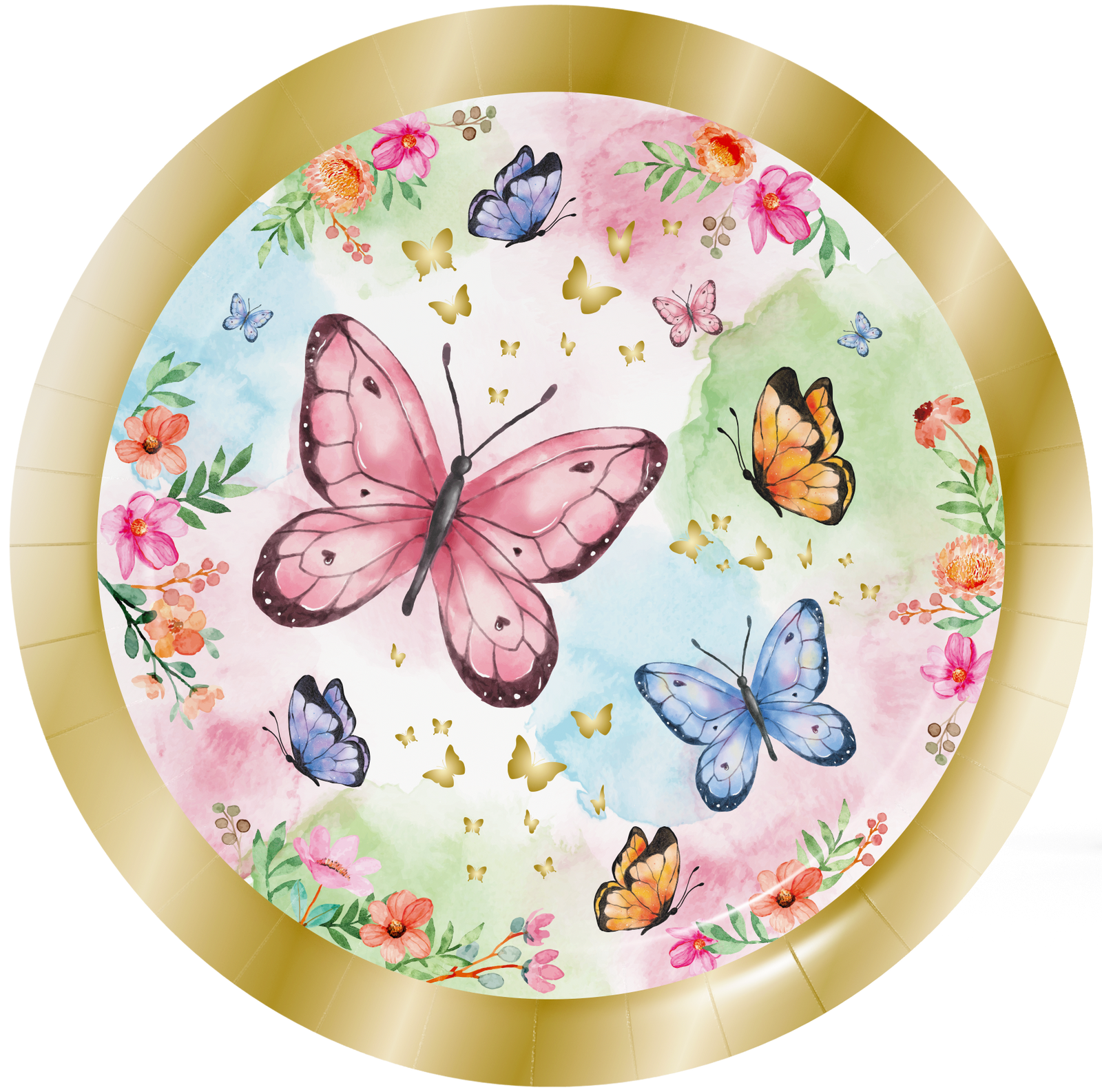 8 assiettes scintillantes papillon de 23 cm