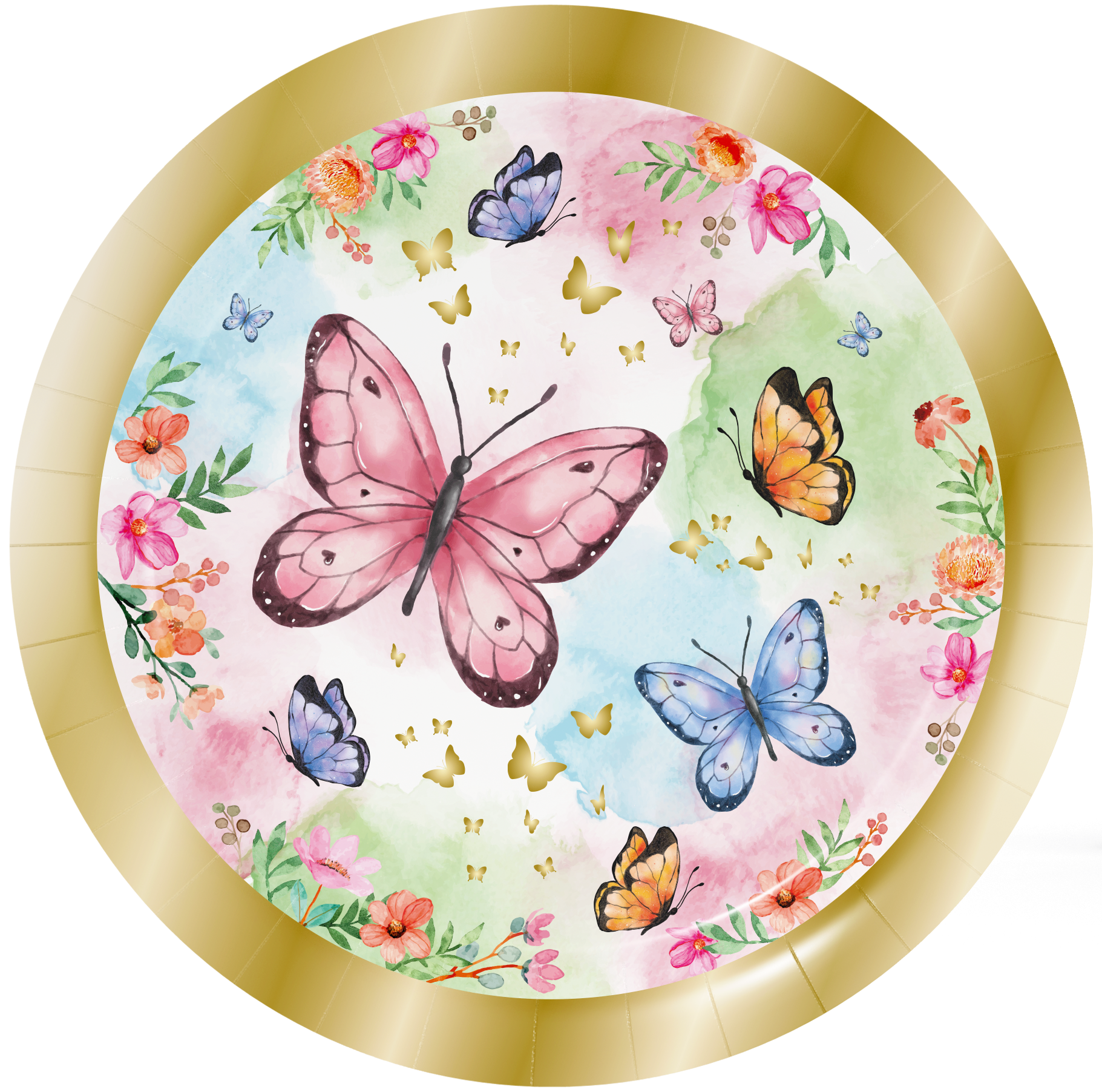 8 assiettes scintillantes papillon de 23 cm