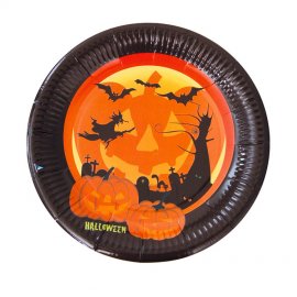 8 Piatti Zucca di Halloween 23 cm