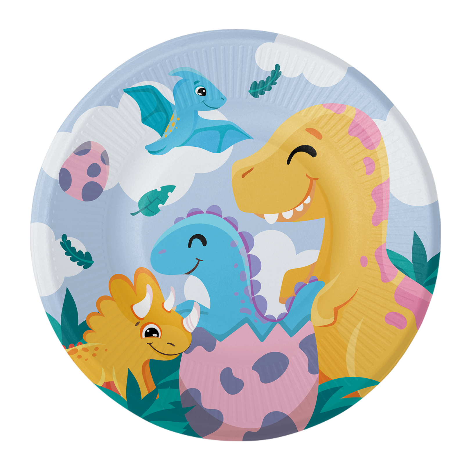 8 assiettes dinosaures amusantes de 18 cm