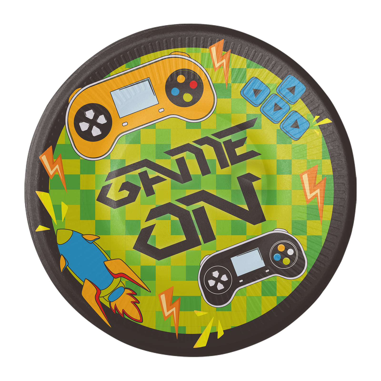 8 assiettes pour soirée jeux vidéo 18 cm