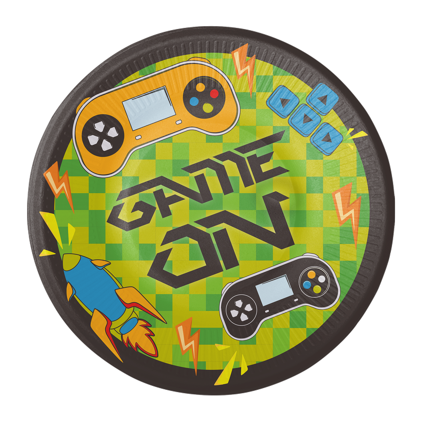 8 assiettes pour soirée jeux vidéo 18 cm