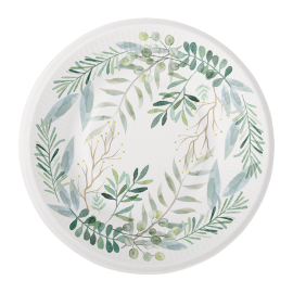 8 assiettes décoratives à motif végétal, 18 cm