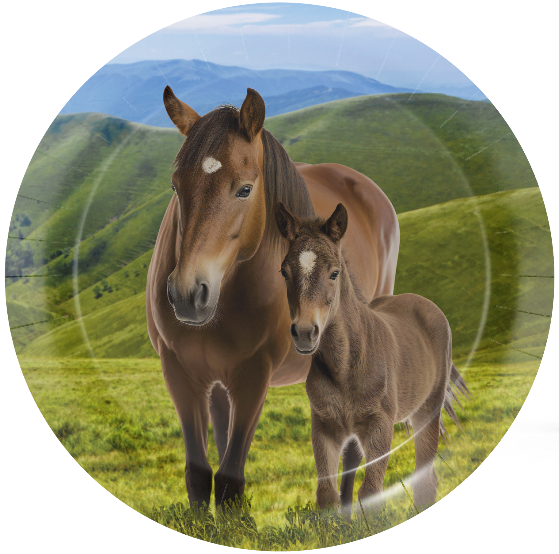 8 assiettes à motifs de chevaux et poneys de 23 cm