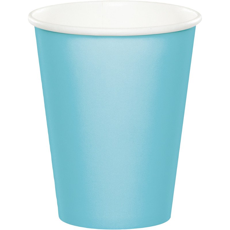 8 GOBELETS EN PAPIER 250 ML BLEU PASTEL
