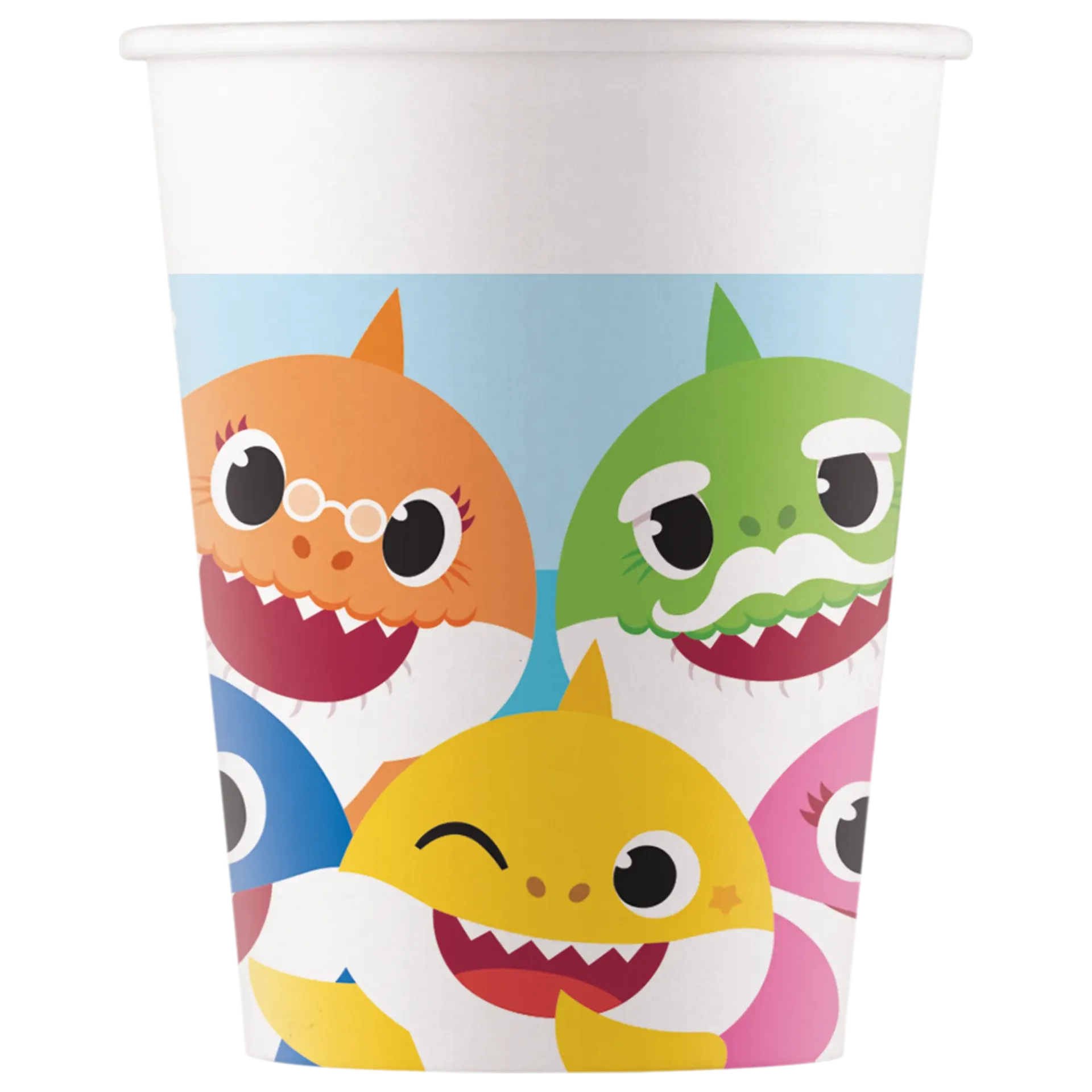 8 GOBELETS EN PAPIER BABY SHARK