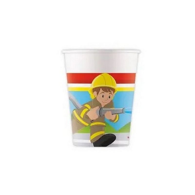 8 GOBELETS EN PAPIER POUR POMPIERS