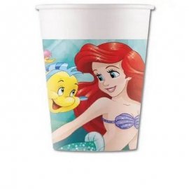8 gobelets en papier La Petite Sirène Ariel