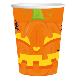 8 VASOS HALLOWEEN CALABAZAS 250 ml