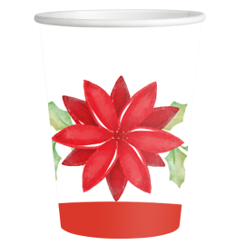 8 TASSES DE NOËL POINSETTIA 250 ml