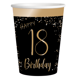 8 élégants verres noirs 18 ans 250 ml