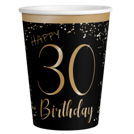 8 Eleganti bicchieri neri 30 anni 250 ml
