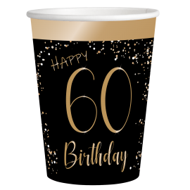 8 Eleganti Bicchieri Neri Anni 60 250 ml