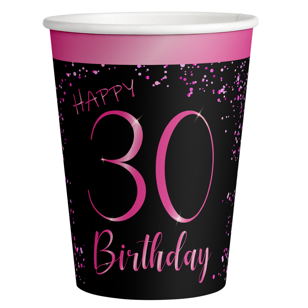 8 verres roses élégants 30e anniversaire 250 ml