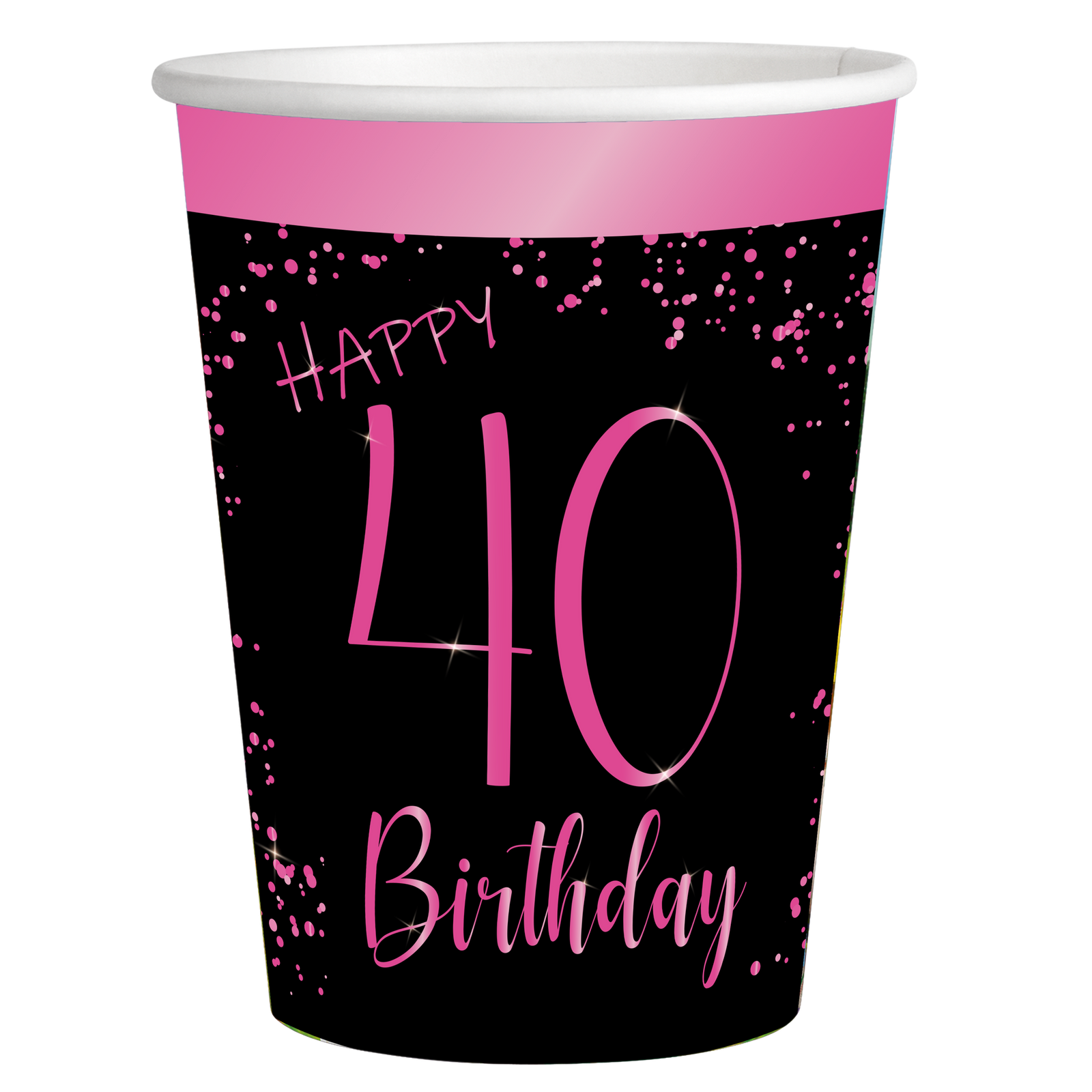 8 Vasos Elegant Pink 40 años 250 ml