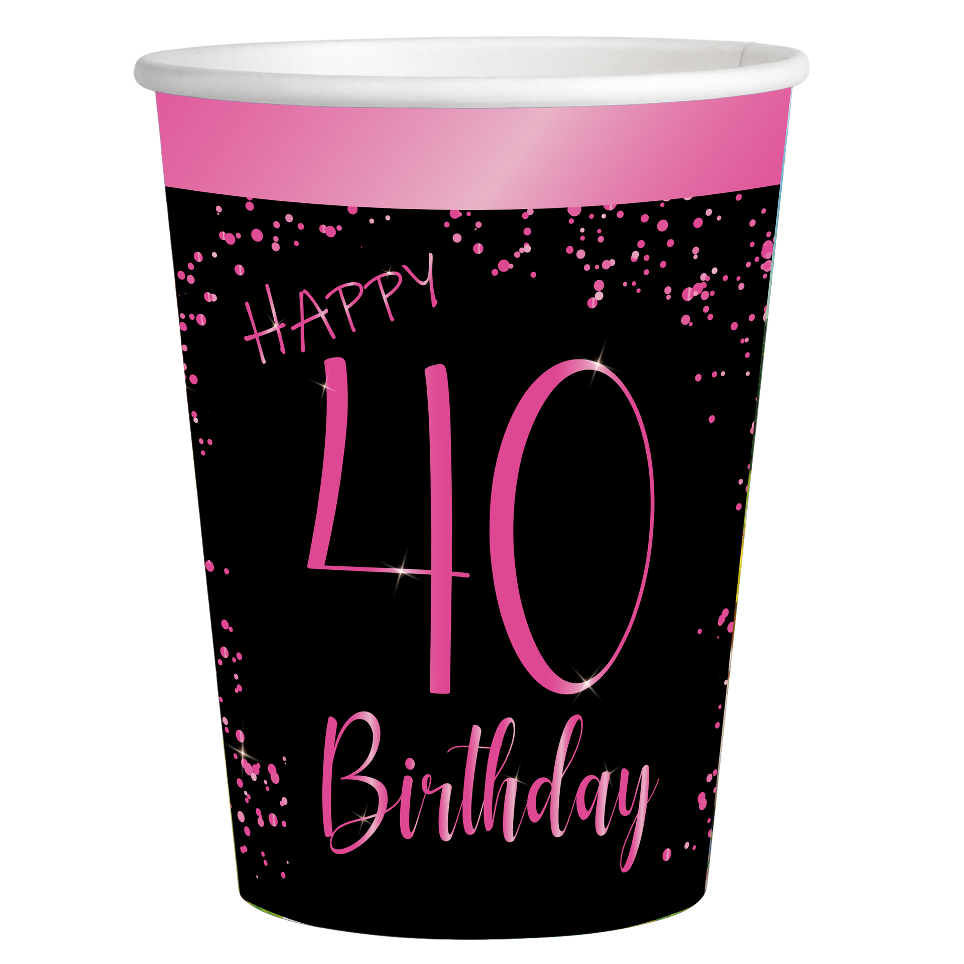 8 verres roses élégants 40e anniversaire 250 ml