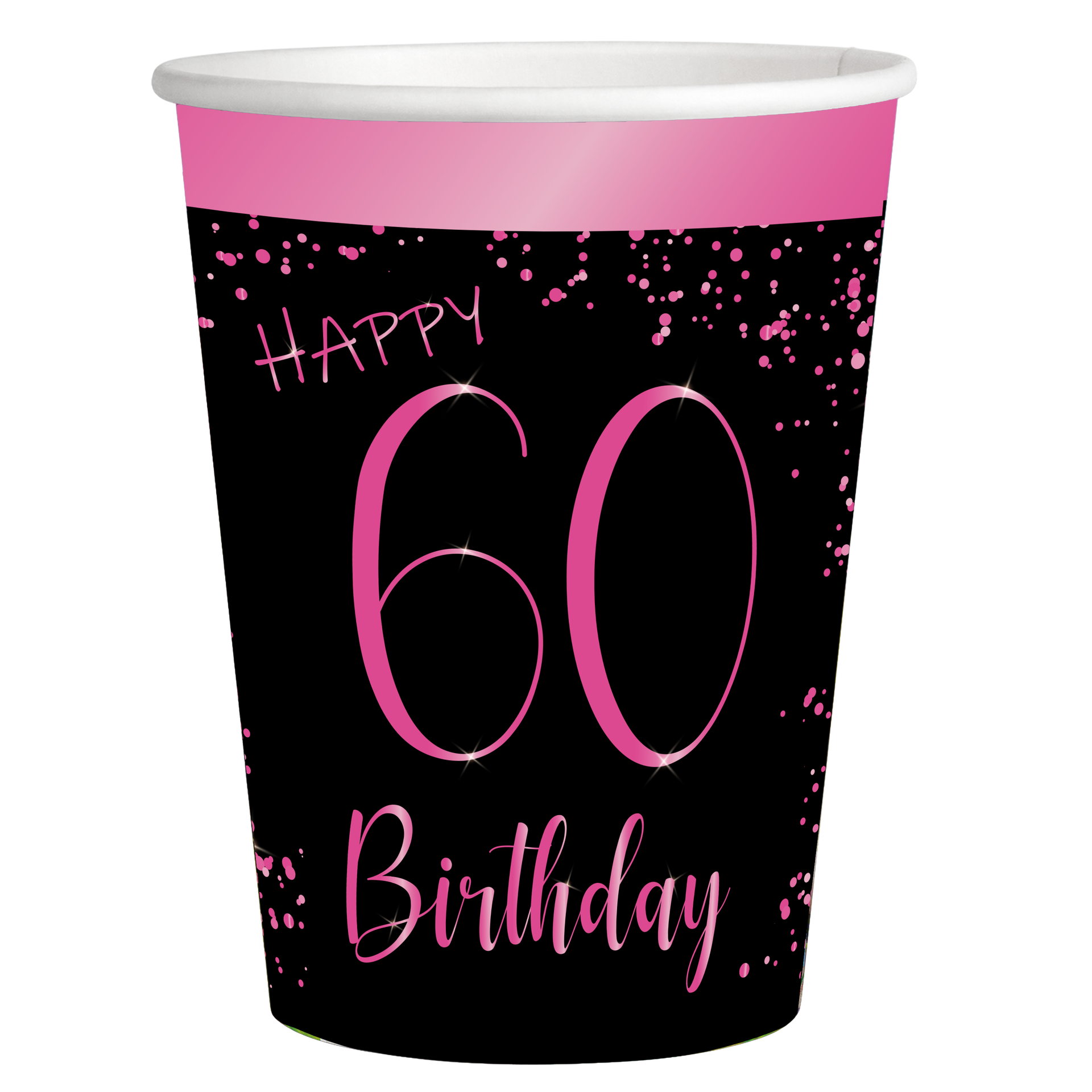 8 verres roses élégants 60e anniversaire 250 ml