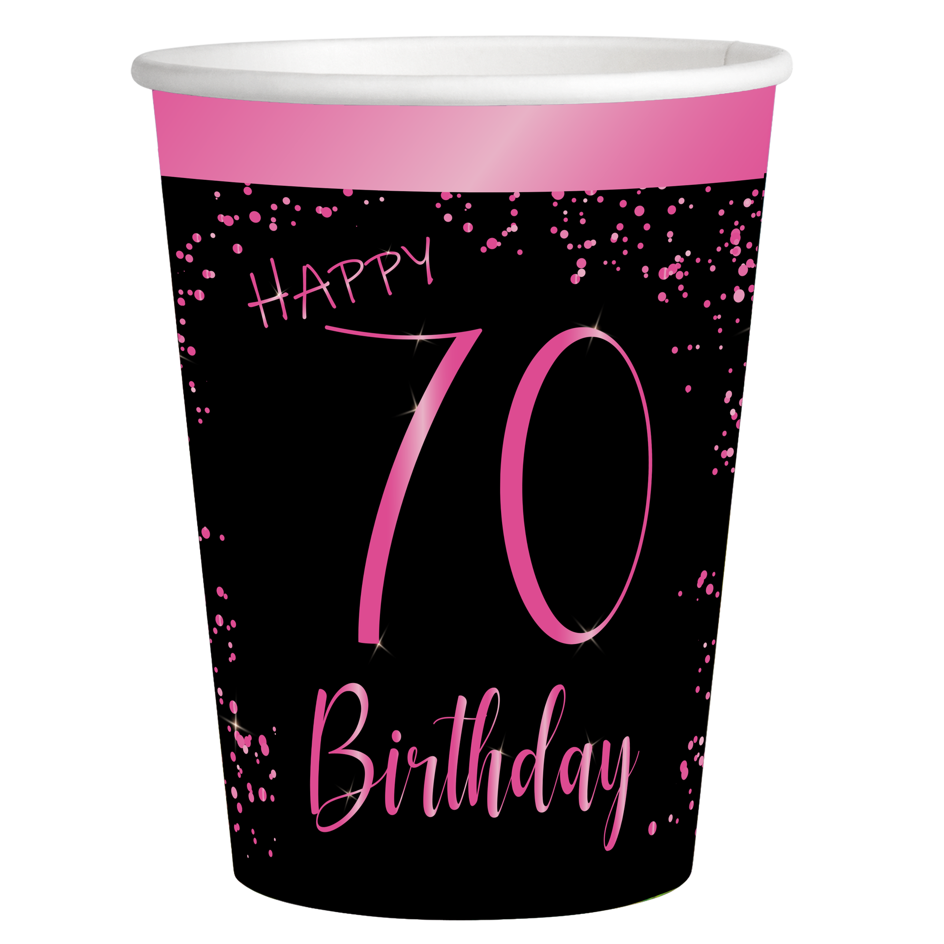 8 verres roses élégants 70e anniversaire 250 ml