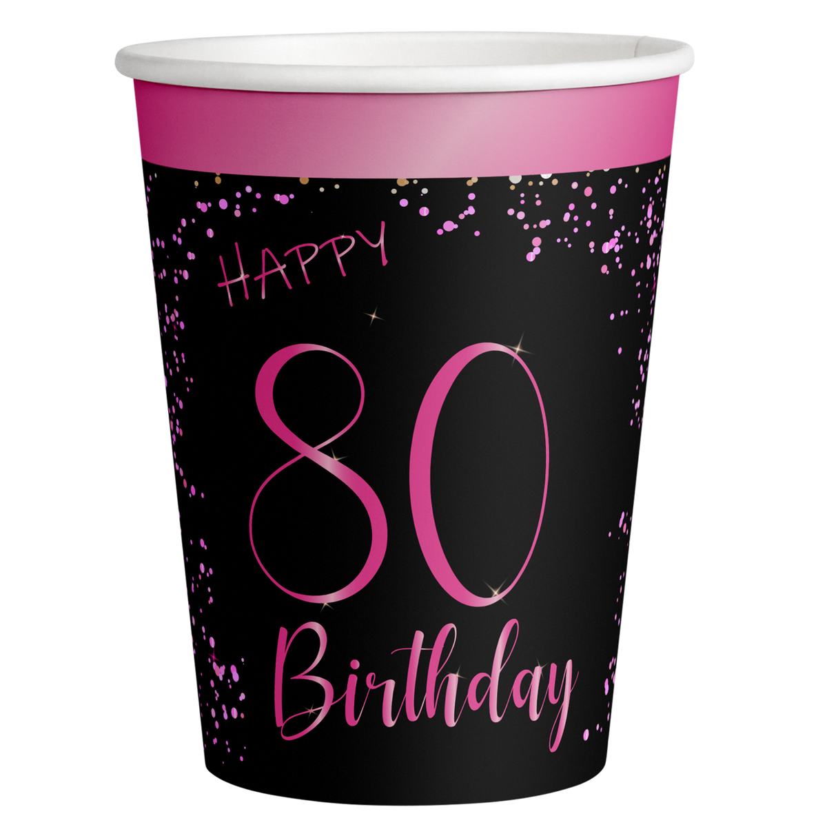 8 verres roses élégants commémorant le 80e anniversaire (250 ml)