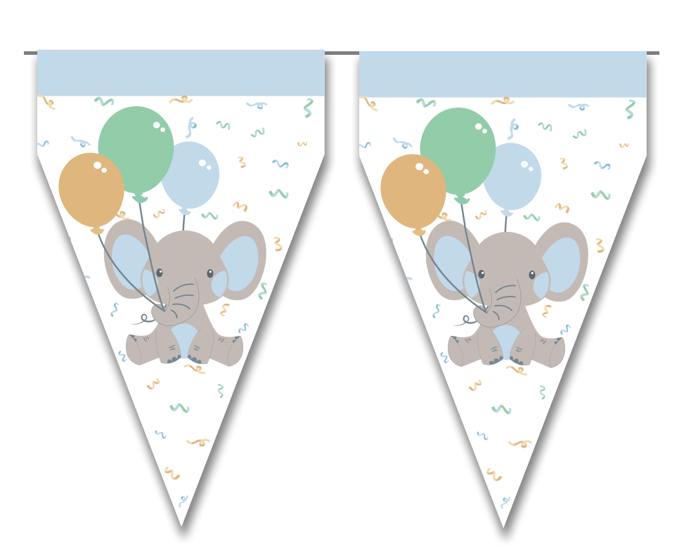 Gagliardetto elefante blu 3m