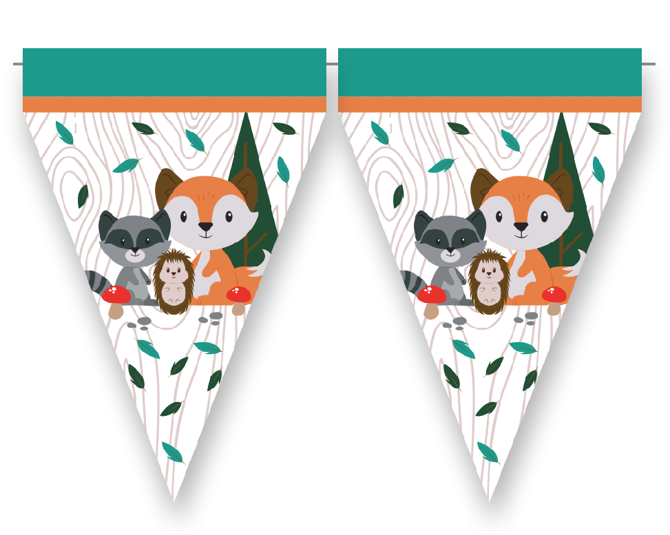 DRAPEAU ANIMAUX DE LA FORÊT 3 mètres