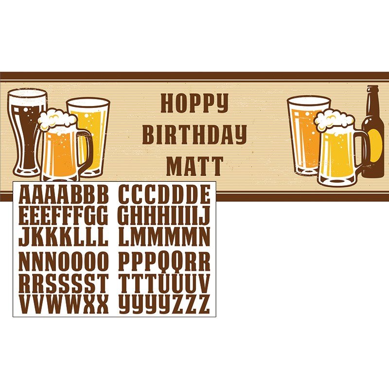 Bannière personnalisable 152x50cm CHEERS & BEERS