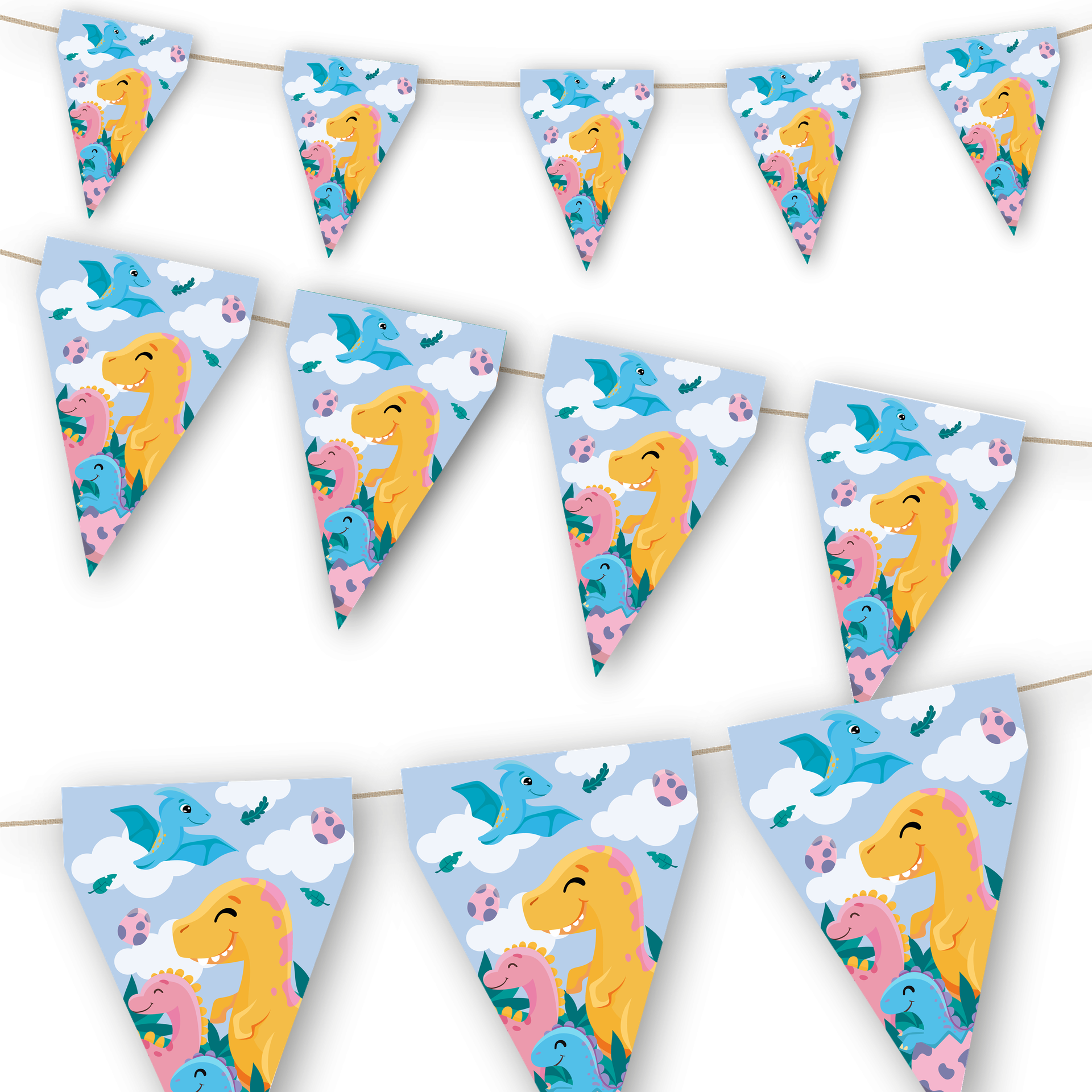 Fanion de dinosaures rigolos de 3 mètres