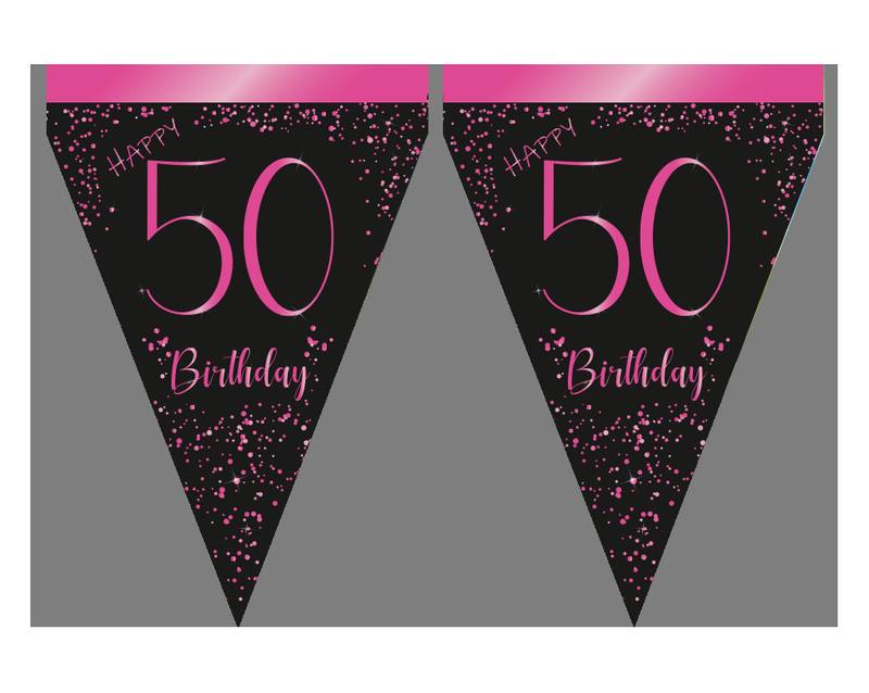 Fanion rose élégant pour le 50e anniversaire