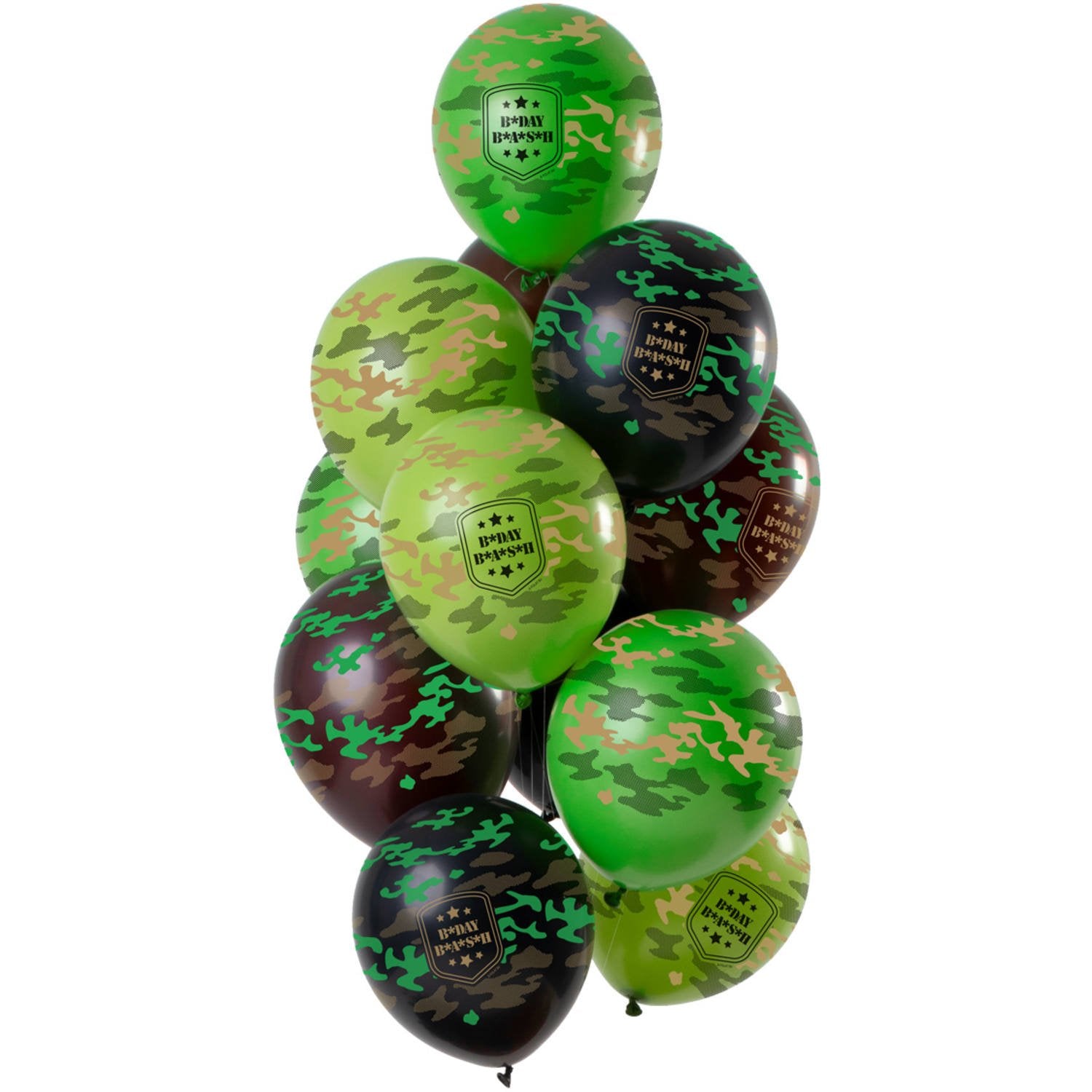 Bouquet de ballons camouflage 12 pièces 30 cm