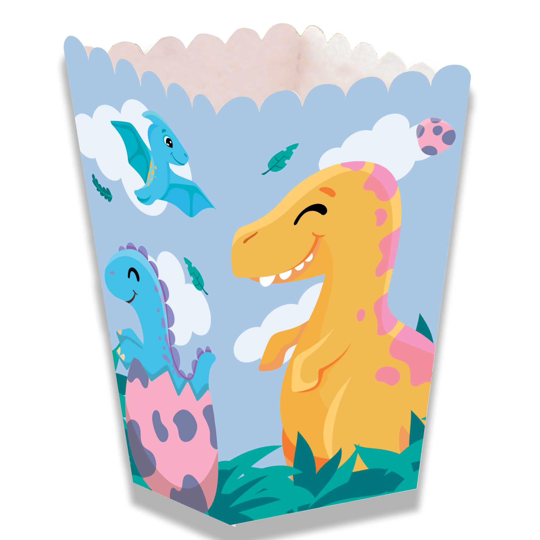 Boîte haute dinosaures rigolos 5 x 5 x 12 cm