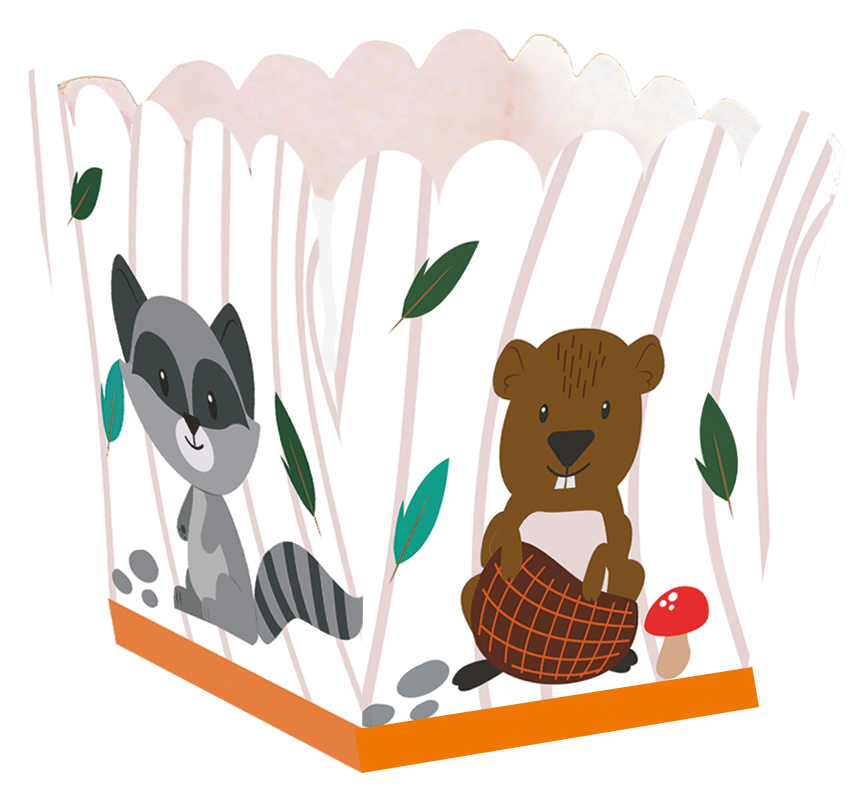 ANIMAUX DE LA FORÊT EN BOÎTE BASE 5 x 5 x 7 cm