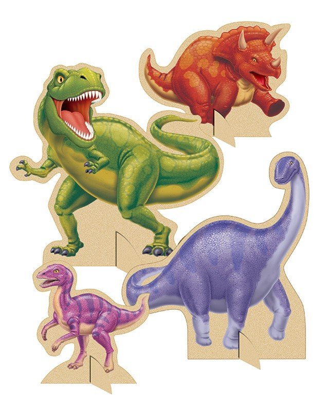 PIÈCE DE CENTRE DE TABLE DINO JURASSIQUE (4 FIGURINES)