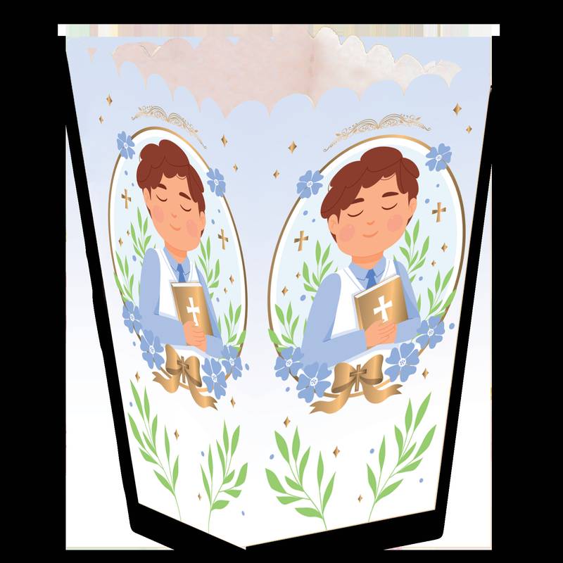 Boîte de première communion pour garçon 5 x 5 x 12 cm