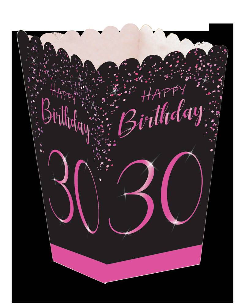 Boîte haute rose élégante 30e anniversaire 12 x 5 x 5 cm