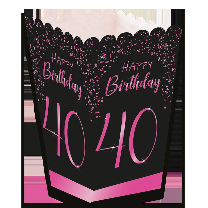 Coffret rose élégant et haut pour le 40e anniversaire