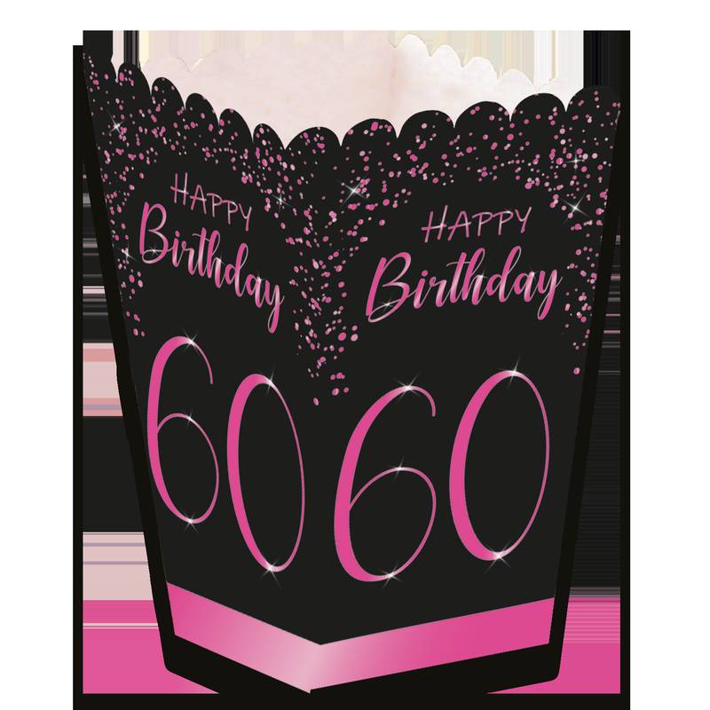 Coffret rose élégant et haut pour le 60e anniversaire